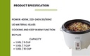 1.8L Rice Cooker - NON STICK AUTOMATIC ELECTRIC COOKER  700W