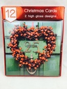 12 x Glossy Christmas  Cards