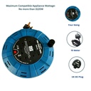 10 Meter - CASET REEL - 4 Way Gang Mains Socket with 10M Extension Lead Reel Power Cable