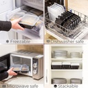 10 PACK -  2 Compartment Meal Prep Containers - Reusable BPA Free Plastic Food Storage Trays 32OZ