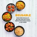 10 X Round Plastic Meal Prep Containers - Reusable BPA Free Food Containers with Airtight Lids