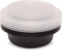 10 X Round Plastic Meal Prep Containers - Reusable BPA Free Food Containers with Airtight Lids