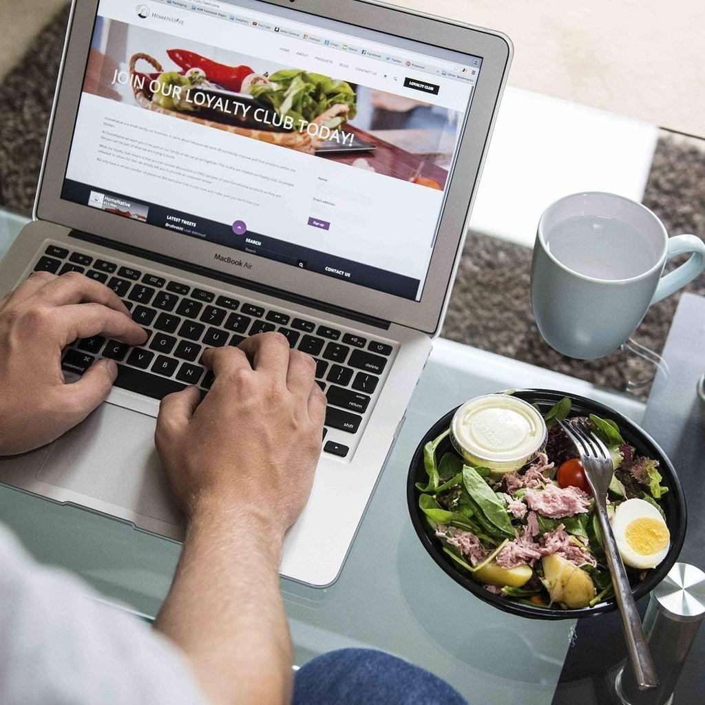 10 X Round Plastic Meal Prep Containers - Reusable BPA Free Food Containers with Airtight Lids 32 OZ