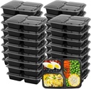 10 PACK 3 Compartment Meal Prep Container Plastic Food Storage Trays