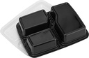 10 PACK 3 Compartment Meal Prep Container Plastic Food Storage Trays
