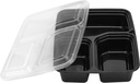 10 PACK 3 Compartment Meal Prep Container Plastic Food Storage Trays