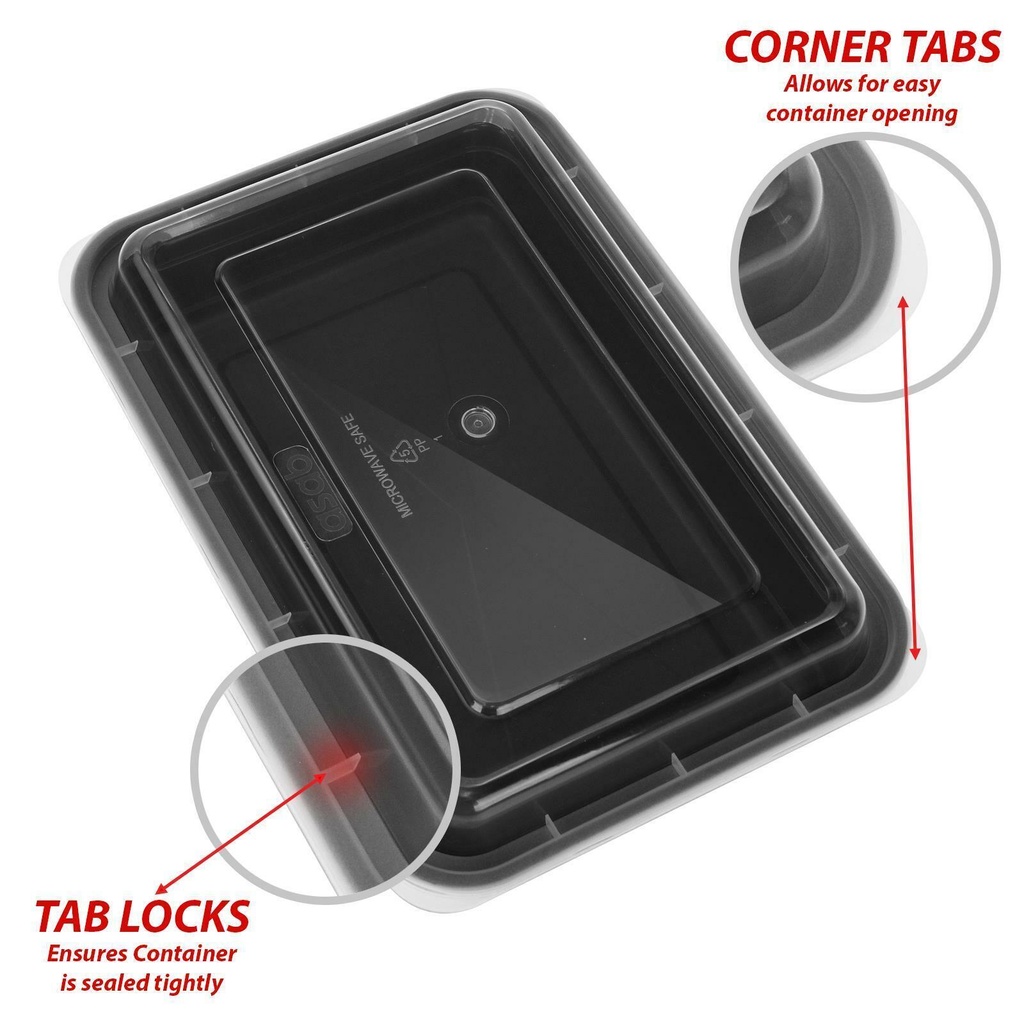 10 X Meal Prep Food Containers Microwavable BPA Free Plastic Lunch Box