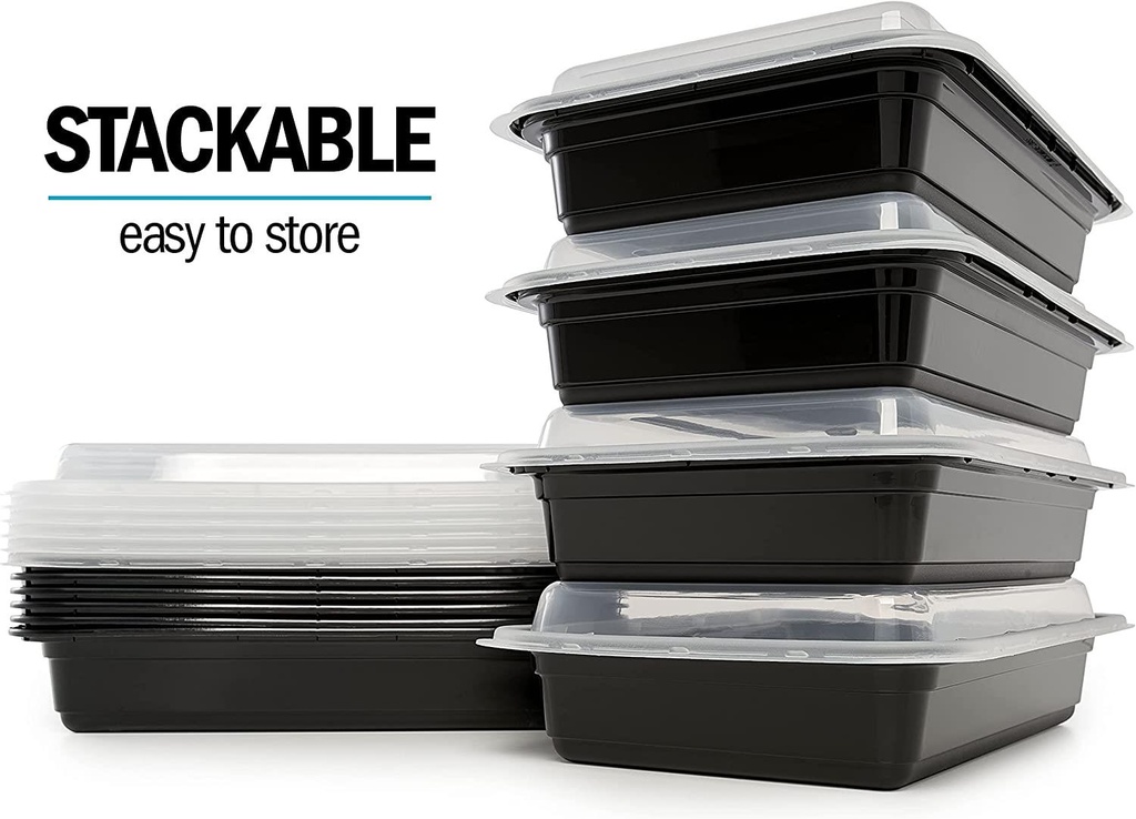 10 X Meal Prep Food Containers Microwavable BPA Free Plastic Lunch Box