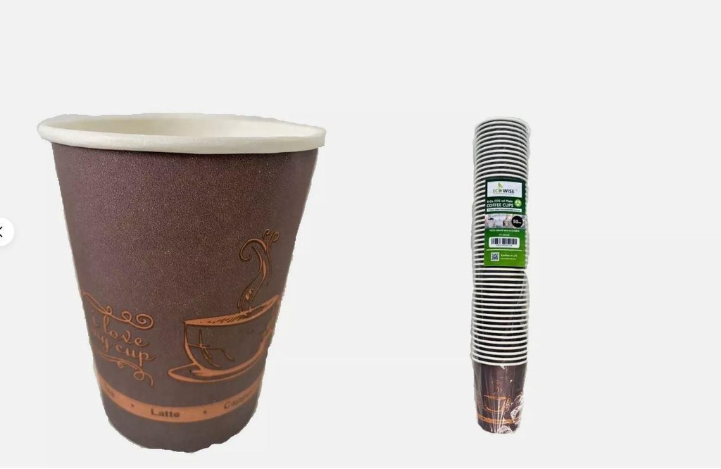 100 x 8oz single wall coffee cup 235ml