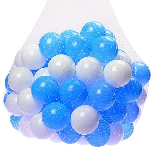 100 balls 6cm Soft Balls - White/Blue