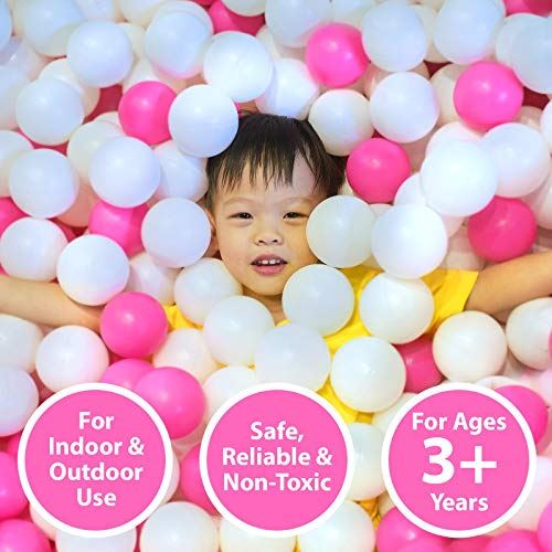 100 balls 6cm Soft Balls - White/Pink