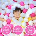 100 balls 6cm Soft Balls - White/Pink