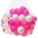 100 balls 6cm Soft Balls - White/Pink
