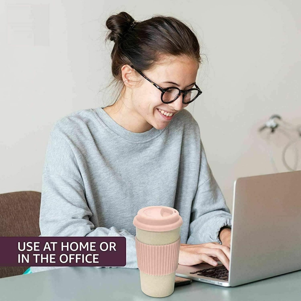 1 x Eco Friendly Travel Mug Reusable Coffee Cups with Lid -  450 mL