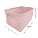 1 x Foldable Canvas Storage Box Collapsible  - 28cm x 17.5cm x 15cm-Blush-Pink