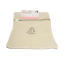 1 X Fabric Beige White Laundry Bag Zip Mesh Underwear  30 x 40cm