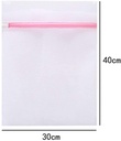 1 X Fabric Beige White Laundry Bag Zip Mesh Underwear  30 x 40cm
