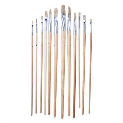12pc Flat Tip Art Brush Set -