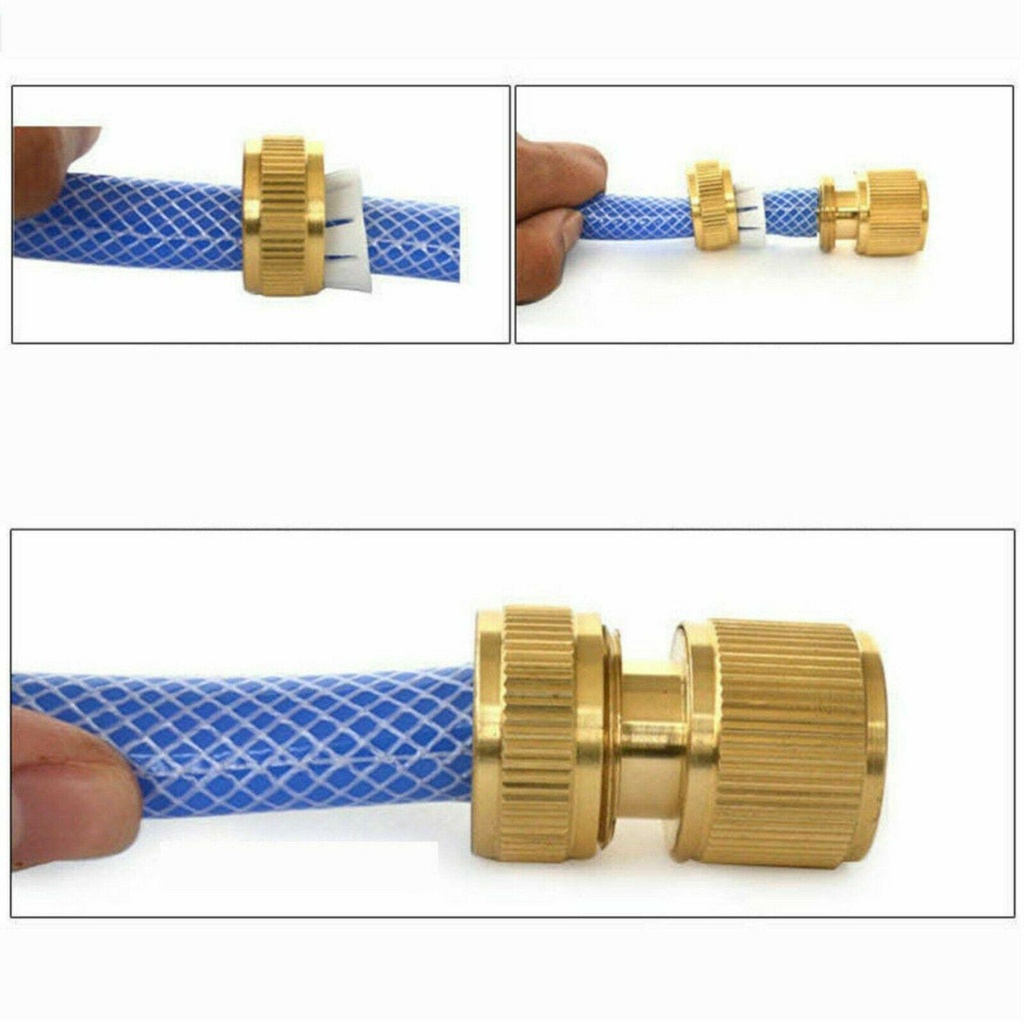 1/2" Brass Hose Connector Garden Watering Water Hose Pipe Tap Adaptor Fitting