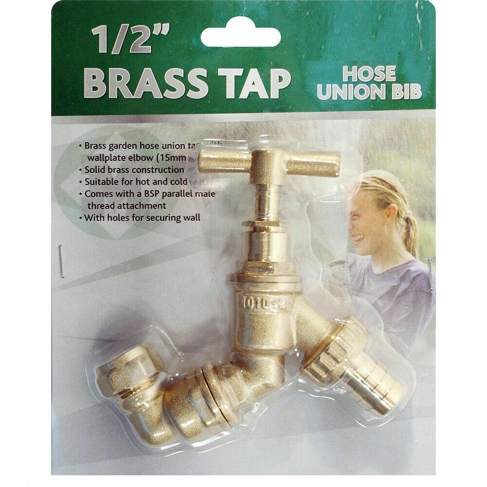 1/2" Brass Tap Hose Union BIB outside Wall Elbow