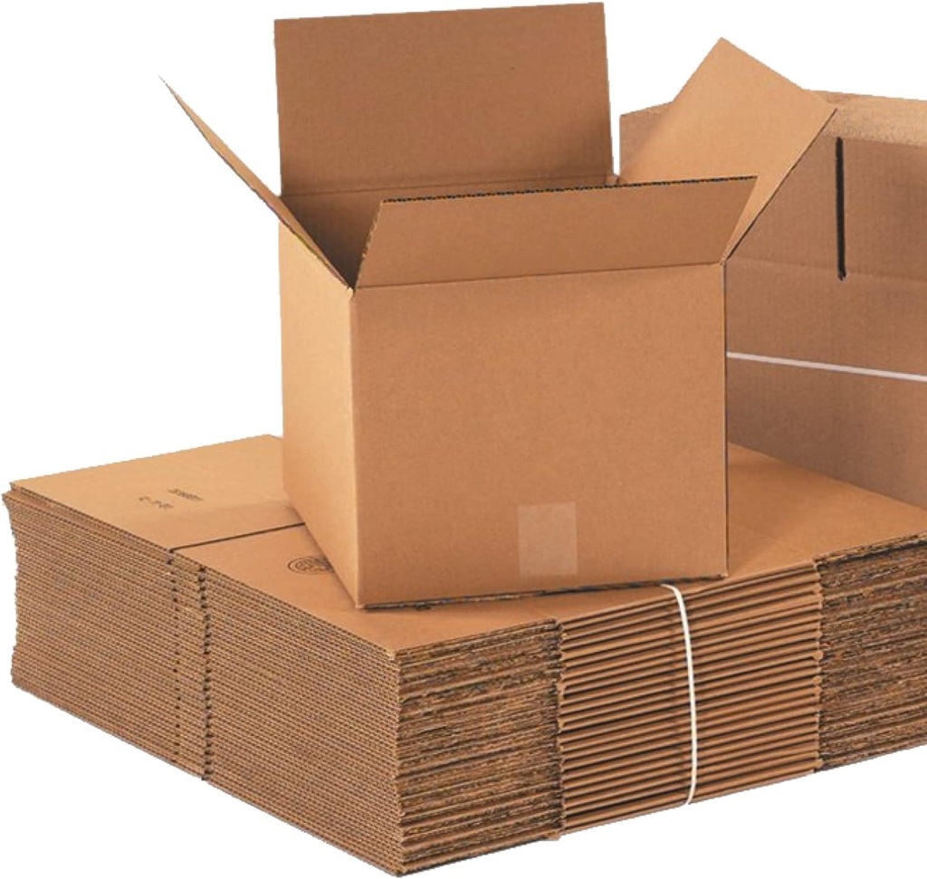 100 PK 10X10X10  Corrugated Cardboard Box for Packing, Moving and Storage
