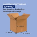 100 PK 10X10X10  Corrugated Cardboard Box for Packing, Moving and Storage