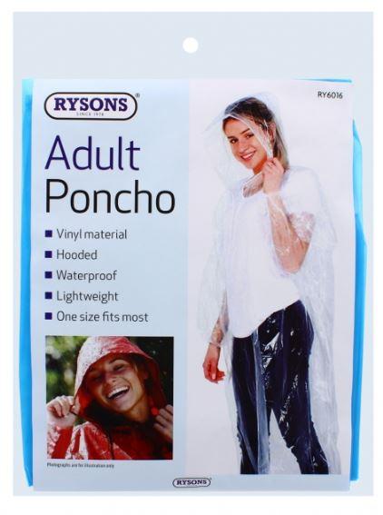1 X RANDOM COLOUR ADULT PONCHO