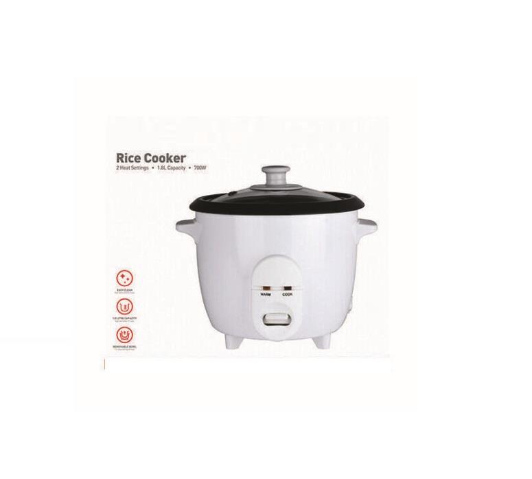 1.8L Rice Steamer Large Round Rice Cooker 700W White