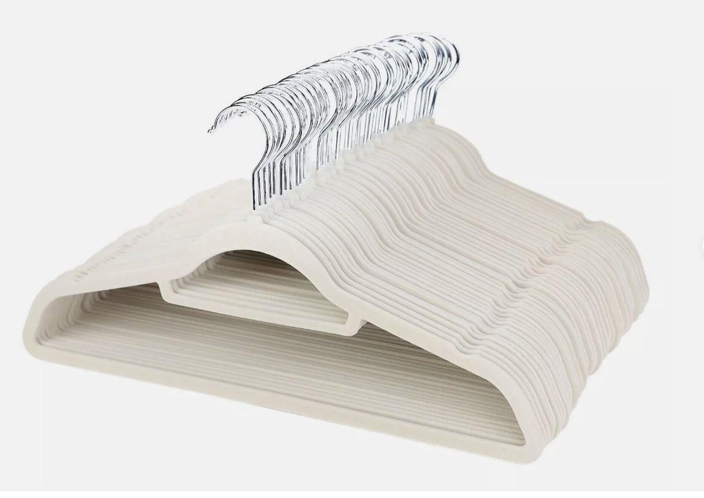 10 X ANTI SLIP FLOCKED COAT CLOTHES HANGERS VELVET TROUSER TIE HANGING SPACE SAVING