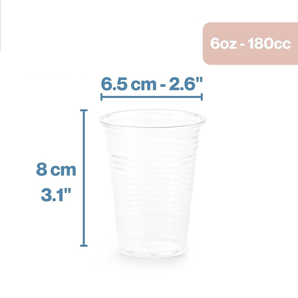 100 Plastic Cups 180ml 6oz |