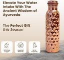 1 Liter Copper Water Bottle - Diamond
