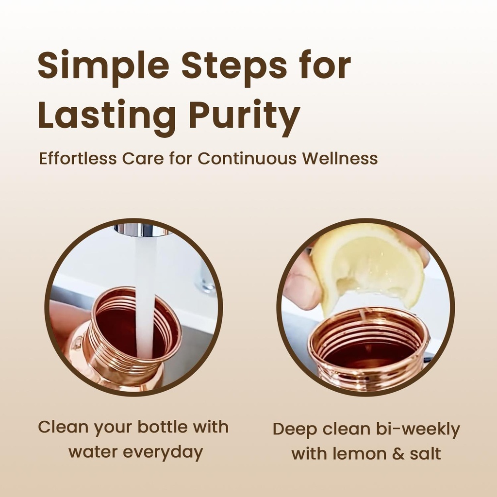 1 Liter Copper Water Bottle - Diamond