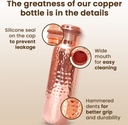 1 Liter Copper Water Bottle - Hammer