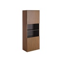 2 DOOR TALL WALL STORAGE BEDROOM TIDY UNIT WALNUT GRAPHITE