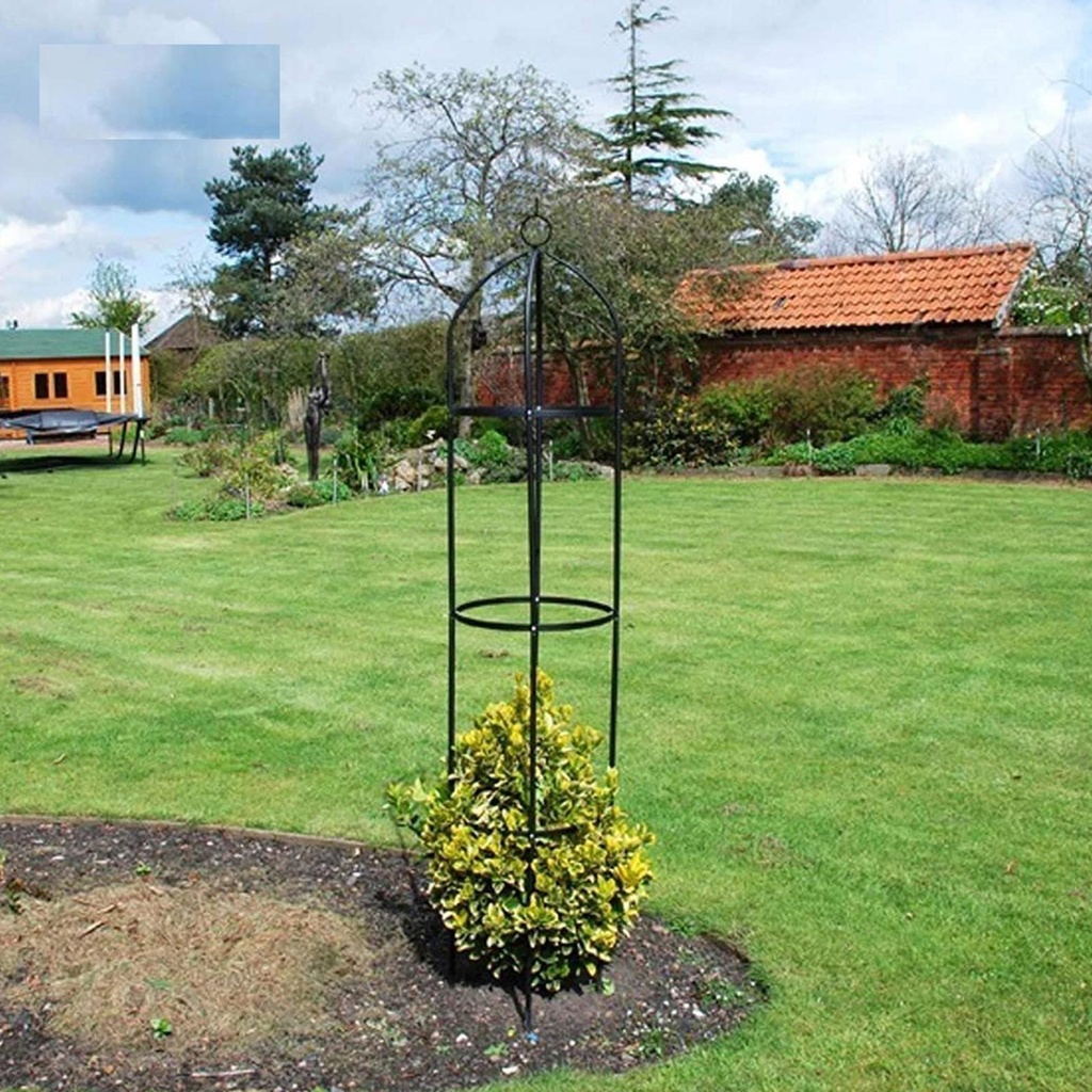 1.9M Easy Obelisk Black Garden Metal Obelisk Trellis