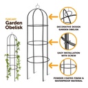 1.9M Easy Obelisk Black Garden Metal Obelisk Trellis