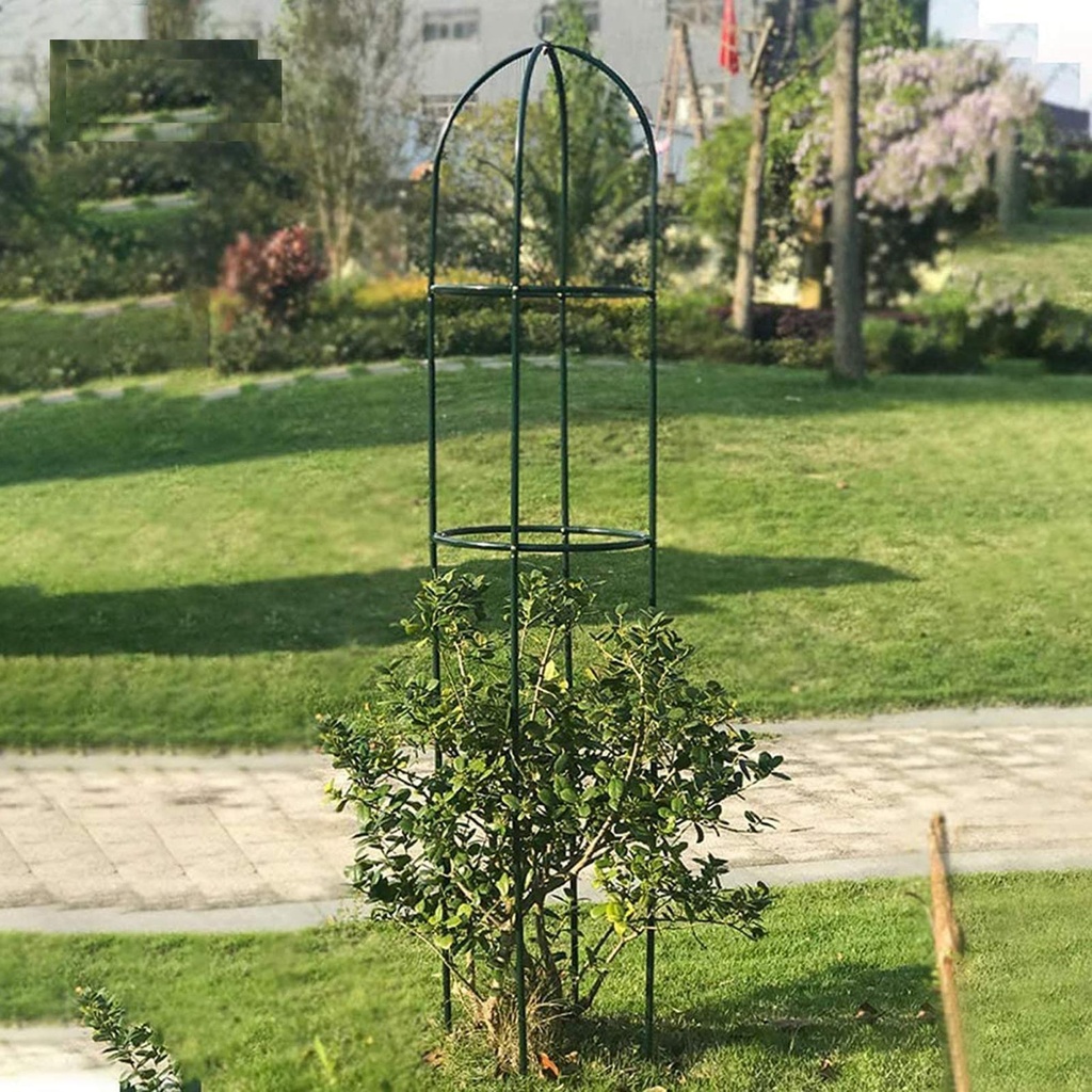 1.9M Easy Obelisk Black Garden Metal Obelisk Trellis
