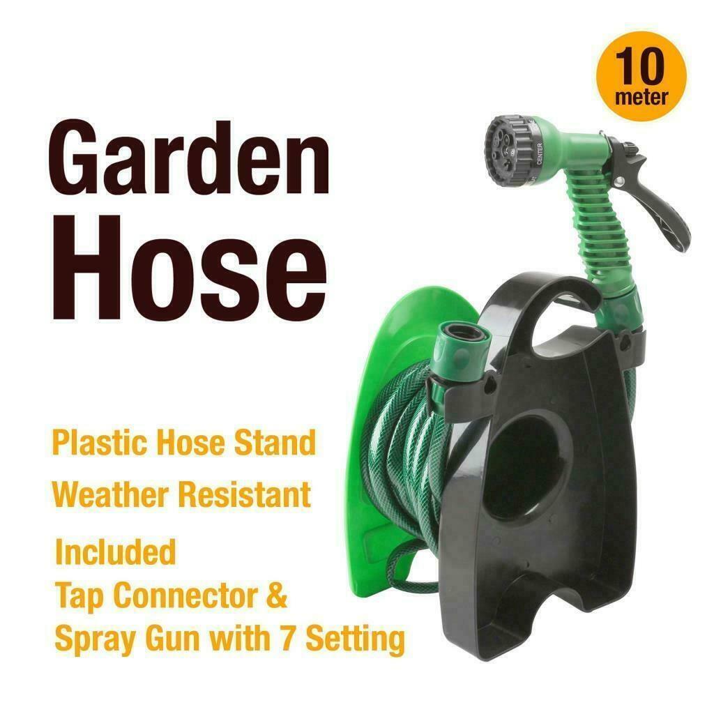10M PATIO Garden Hose Reel Set