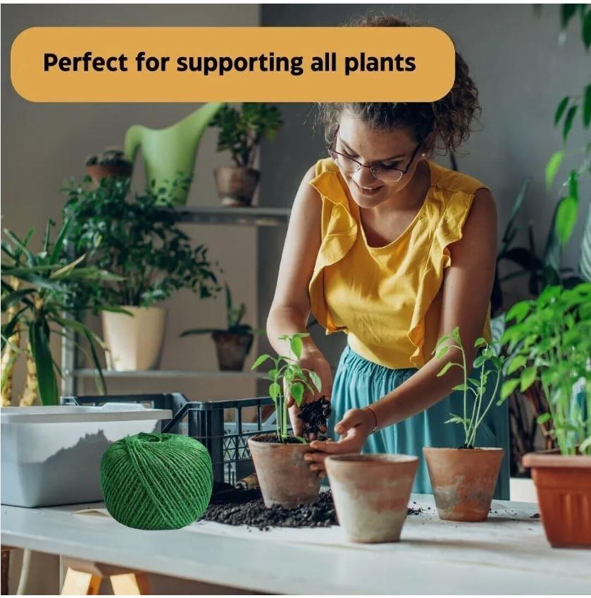 125m Garden Jute Twine Green Plant Support String