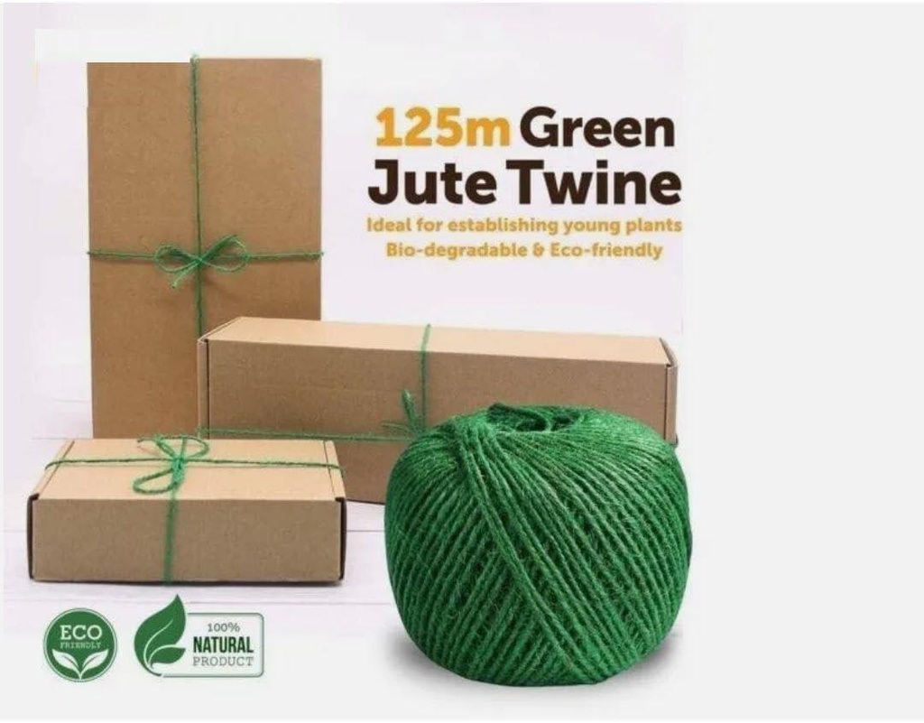 125m Garden Jute Twine Green Plant Support String