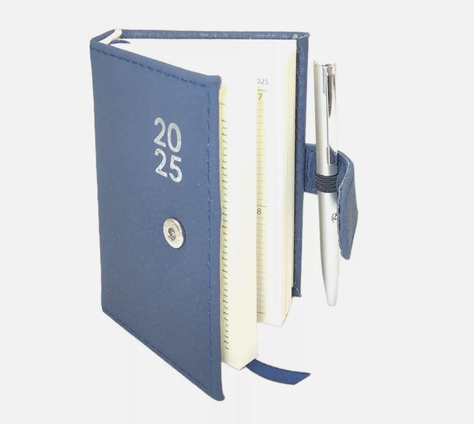 2025 Page a Day A7 Diary Soft Leather Feel Pocket Size Journal With Pen