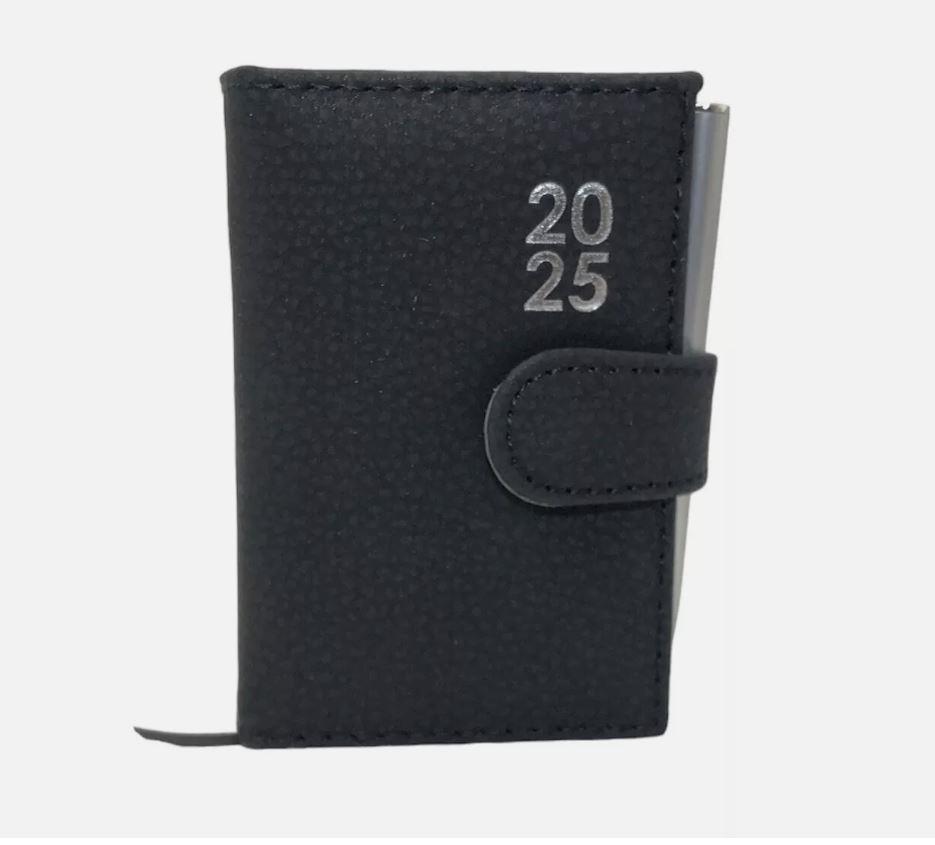 2025 Page a Day A7 Diary Soft Leather Feel Pocket Size Journal With Pen