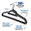 10 pk VELVET HANGER CHARCOAL DARK GREY