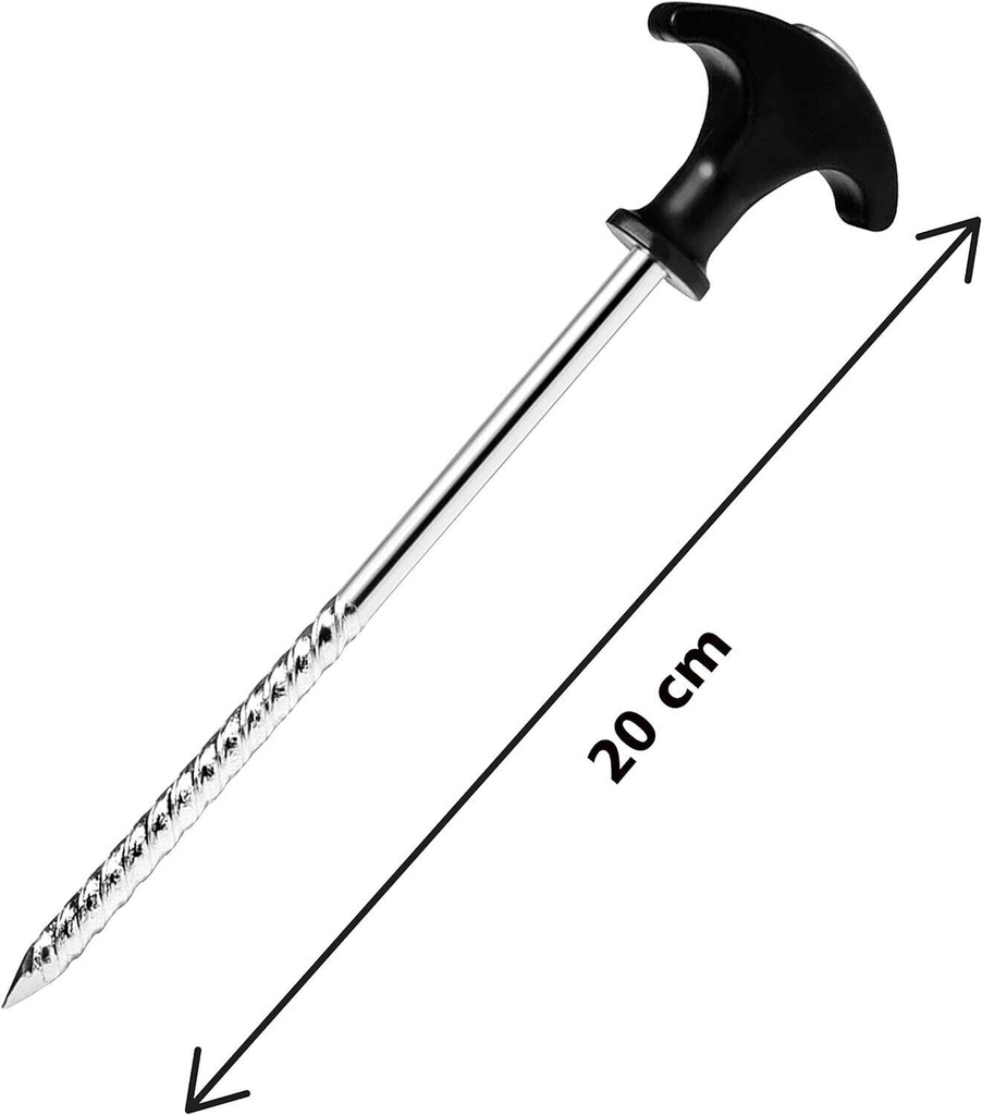 10PK SPIRAL THREAD TENT PEGS SCREW GROUND STAKE