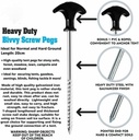 10PK SPIRAL THREAD TENT PEGS SCREW GROUND STAKE