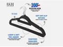 10PK Velvet Coat Hangers BLACK