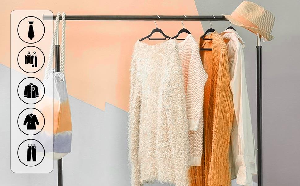 10PK Velvet Coat Hangers BLACK