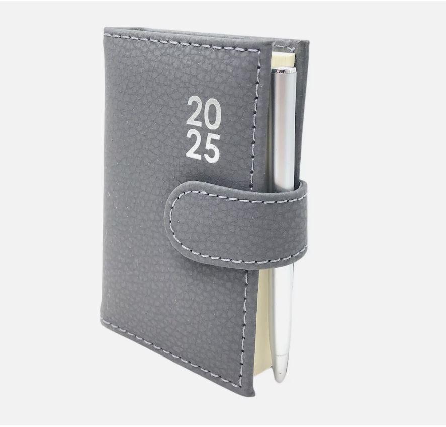 2025 Page a Day A7 Diary Soft Leather Feel Pocket Size Journal With Pen