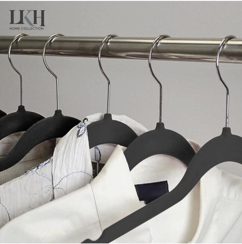 10PK Velvet Coat Hangers BLACK