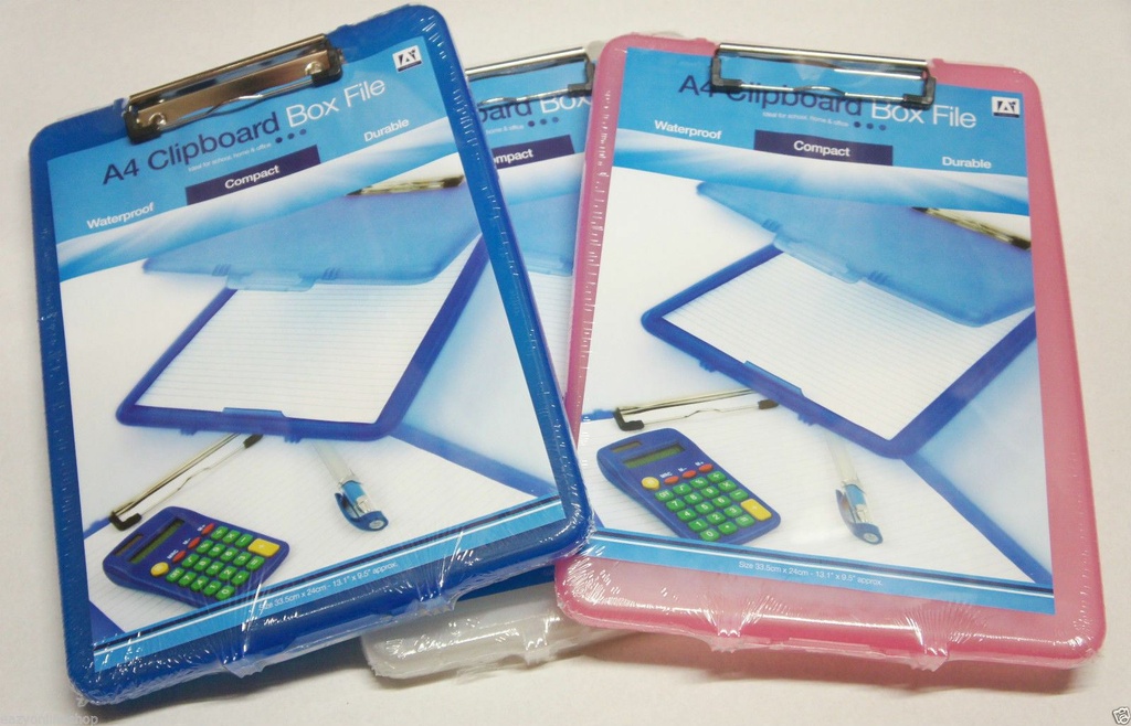 10x A4 PlasticClipboard Paper Storage Box